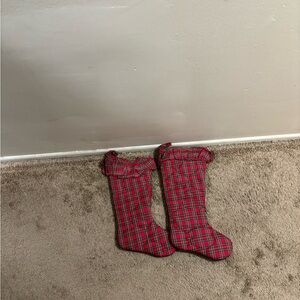 Red Plaid Christmas Stockings
